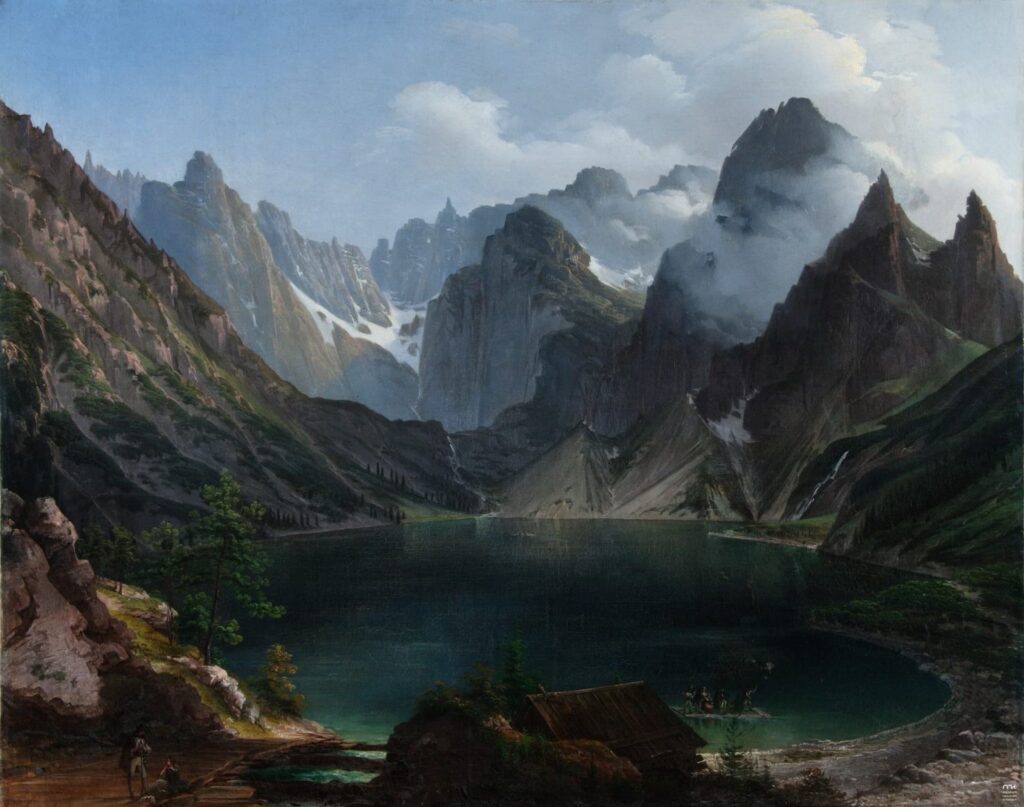 Jan Nepomucen Głowacki Morskie Oko 1837-1840, olej płotno 90x112 cm MNKi Jan Nepomucen Głowacki Morskie Oko 1837-1840, okej płótno 90x112 cm MNKi M