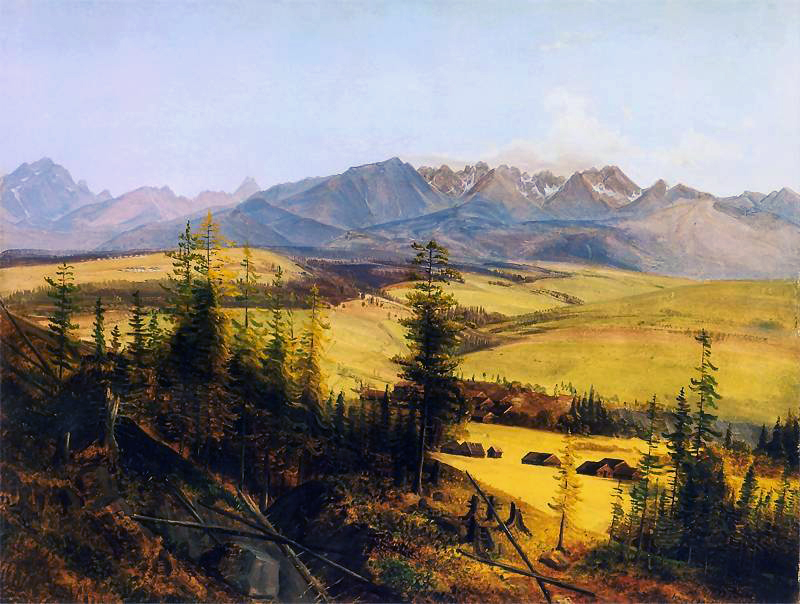 Widok Tatr z Poronina (Widok z Galicowej Grapy) 1836. Olej na płótnie naklejonym na tekturę. 35 x 46,5 cm. Muzeum Okręgowe, Toruń.