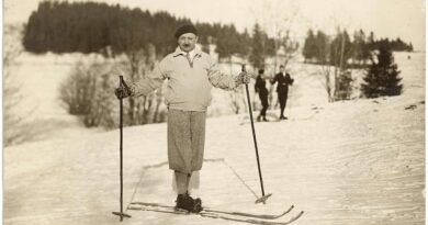 Kornel Makuszyński na nartach ok. 1930