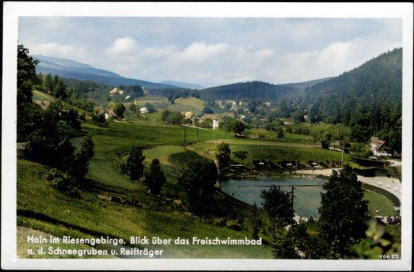 Przesieka w Karkonoszach, kąpielisko stara pocztówka