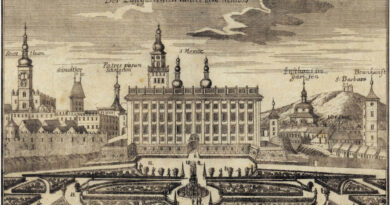 Pałac biskupów Ołomuca w Kromeriżu -miedzioryt Georga Matthiasa Vischera według obrazu Justusa van den Nypoort 1691